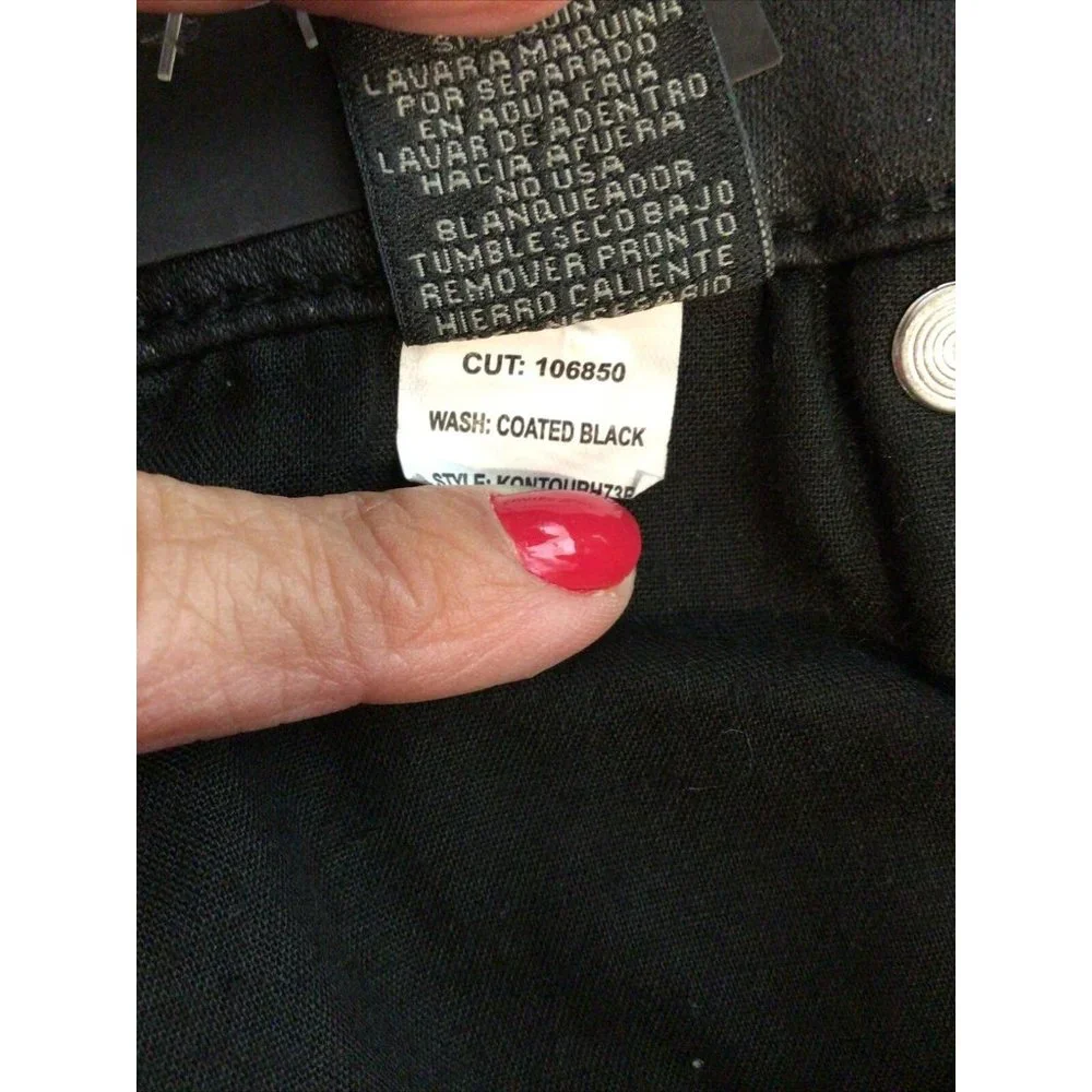 Kendall + Kylie Coated Black Kontour High Rise Pants, Sz 13/31 NWT - Picture 9 of 9